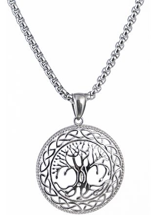 Northern Viking Jewelry NVJRS022 kaulakoru Shiny Steel Tree of Life