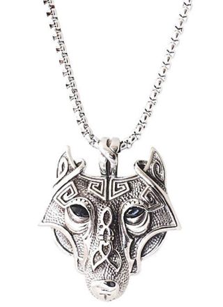 Northern Viking Jewelry NVJRS048 kaulakoru Guardian Wolf