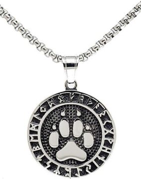 Northern Viking Jewellery NVJRS064 Wolf Paw Rune kaulakoru