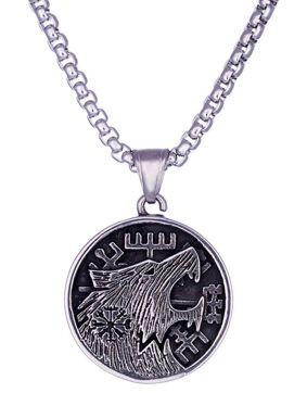 Northern Viking Jewelry Vegvisir Wolf kaulakoru NVJRS104