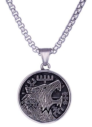 Northern Viking Jewelry Vegvisir Wolf kaulakoru NVJRS104