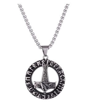 Northern Viking Jewelry Huutava Lohikäärme Thorin Vasara kaulakoru NVJRS108