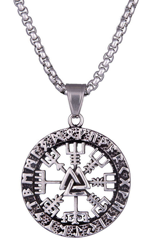 Northern Viking Jewelry Vegvisir Valknut kaulakoru NVJRS115