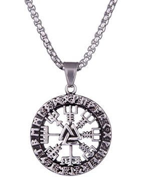 Northern Viking Jewelry Vegvisir Valknut kaulakoru NVJRS115