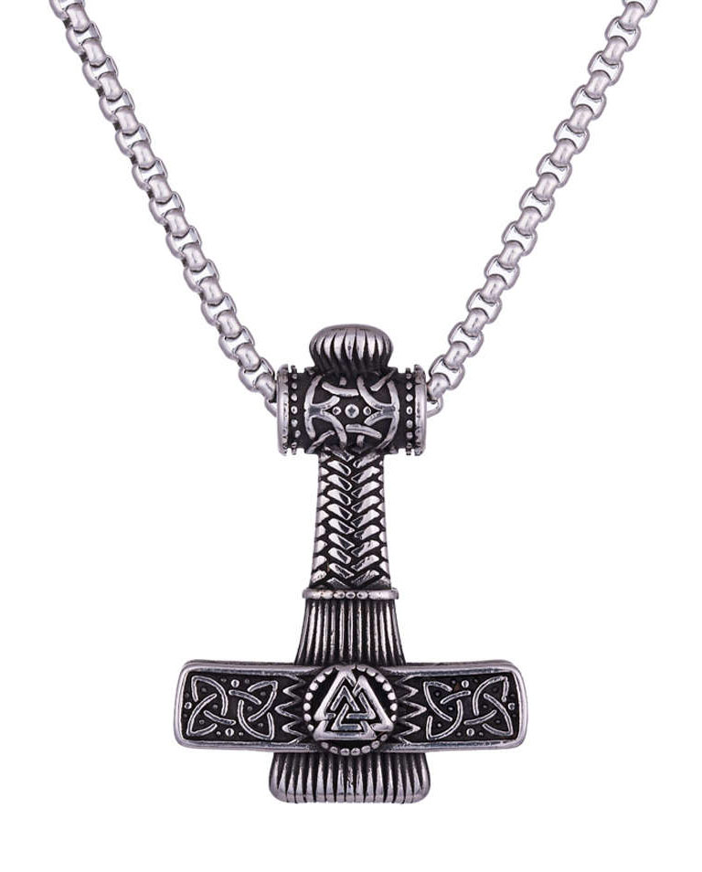 Northern Viking Jewelry Thorin Vasara Valknut Hammer kaulakoru NVJRS118