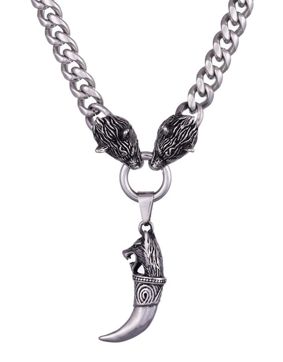 Northern Viking Jewelry panssariketju 10 mm Fenrir Wolf Head riipus NVJRS120