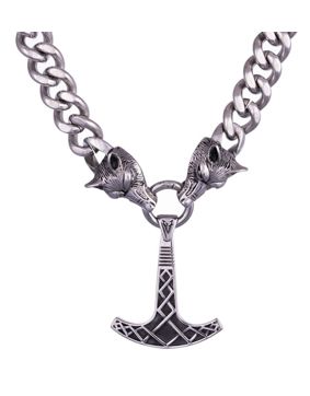 Northern Viking Jewelry panssariketju 14 mm Ukonvasara riipus NVJRS123