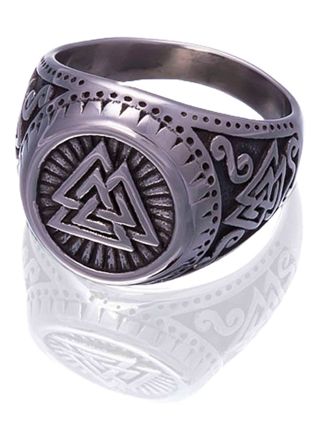 Northern Viking Jewelry Shield Valknut sormus NVJSO024
