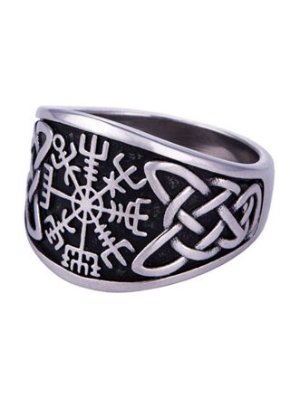 Northern Viking Jewelry Concave Vegvisir sormus NVJSO026