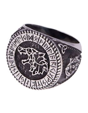 Northern Viking Jewelry Fenrir Rune sormus NVJSO028