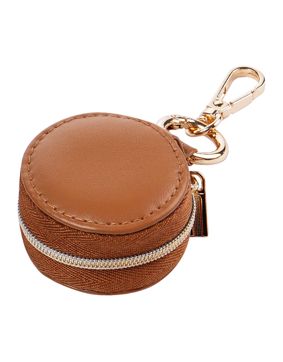 Lykka pyöreä ruskea matkakorurasia keinonahkaa