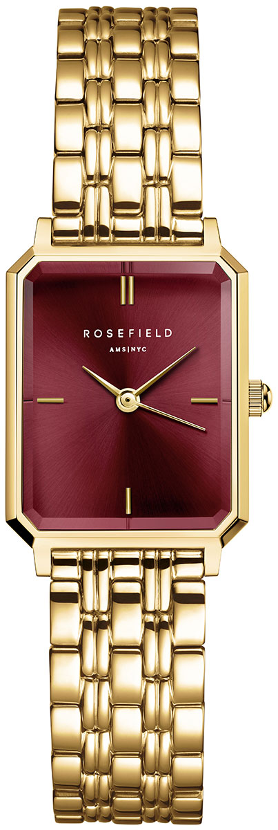 Rosefield Octagon XS Burgundy Sunray Steel Gold OBGSG-O83