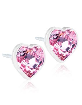 Blomdahl Heart Light Rose korvakorut 6 mm 15-0121-24