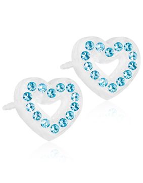 Blomdahl Brilliance Heart Hollow Aquamarine korvakorut 10mm 15-01121-05