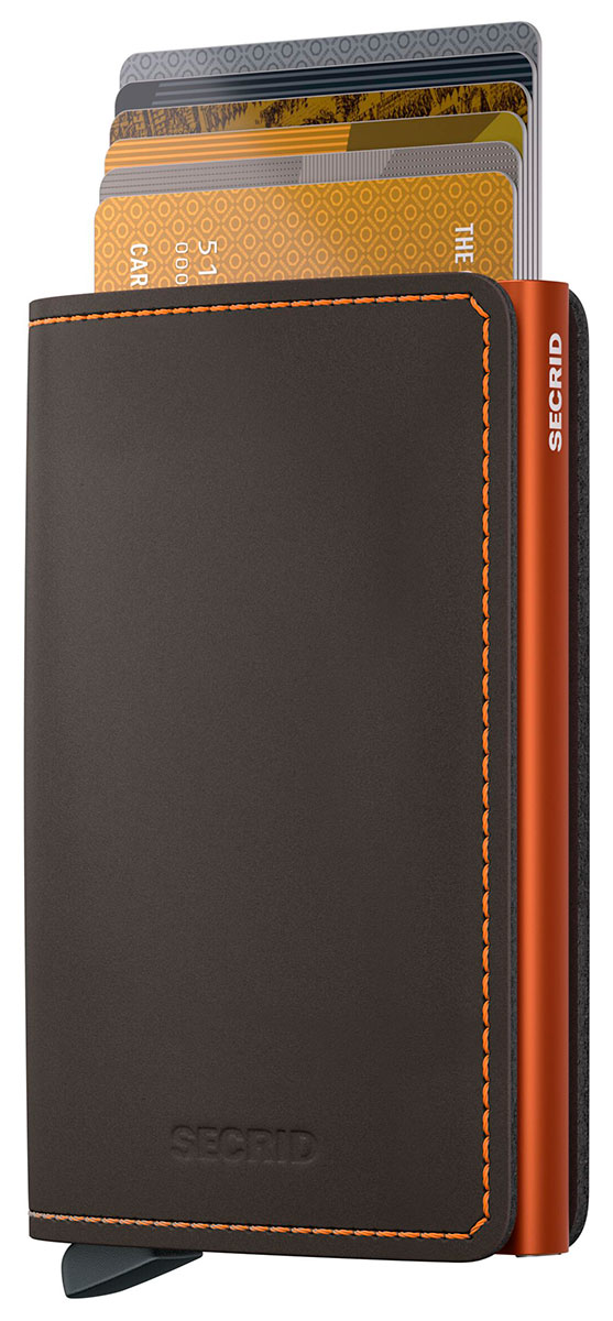 Secrid Slimwallet Matte Truffle & Orange