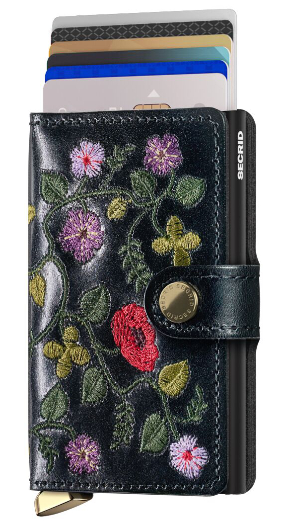 Secrid Premium Miniwallet Stitch Floral Black