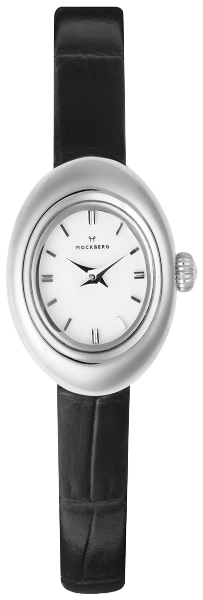 Mockberg Belle Oval Petite Leather Steel kello MB1413