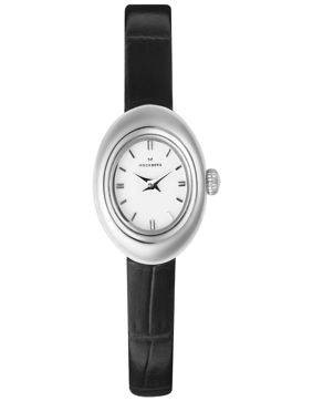 Mockberg Belle Oval Petite Leather Steel kello MB1413