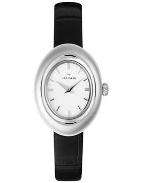 Mockberg Belle Oval Leather Steel kello MB1415