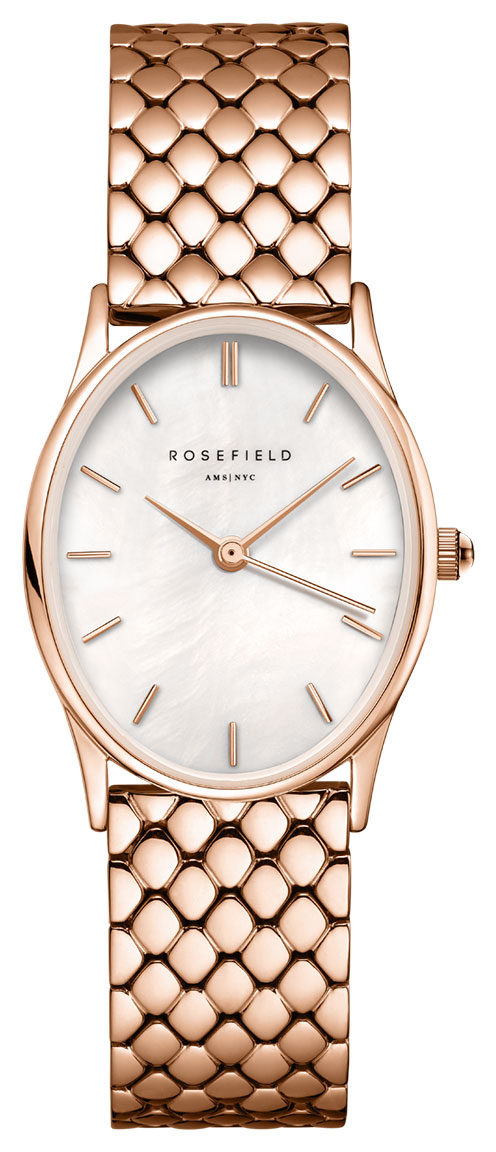 Rosefield The Oval White MOP Steel Rose Gold OWGSR-OV02
