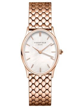 Rosefield The Oval White MOP Steel Rose Gold OWGSR-OV02