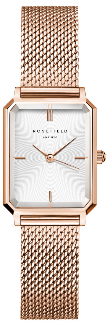 Rosefield The Octagon XS Mesh White Rose gold OWRMR-O59