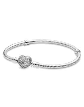 Pandora hopeinen sydänrannekoru 590727CZ