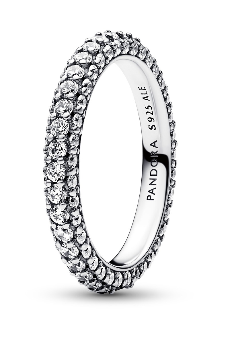 Pandora Timeless hopeinen pave allianssisormus 192627C01