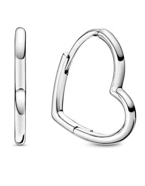 Pandora hopeiset asymmetriset sydänkorvakorut 298307C00