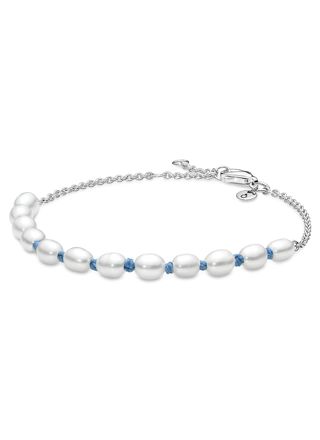 Pandora Moments Freshwater Cultured Pearl Blue Cord Chain rannekoru 591689C01