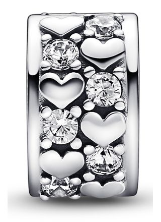 Pandora Moments Infinite Hearts Sparkling Clip Sterling silver lukkopala 792235C01