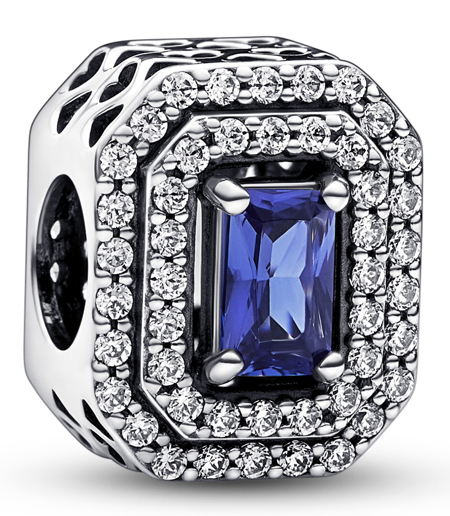 Pandora Timeless Blue Sparkling Levelled Rectangular hela 792385C01 ...