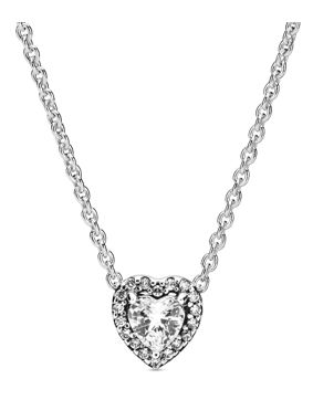 Pandora Timeless hopeinen zirkonia sydänkaulakoru 398425C01-45