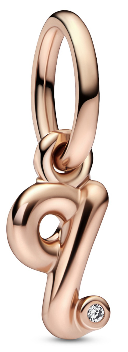 Pandora Moments punakullattu Q-kirjain hela 782476C01