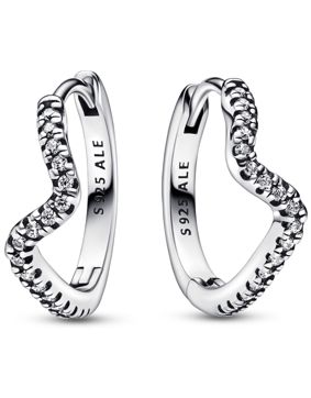 Pandora Timeless kimaltavat aaltomaiset korvakorut 292545C01