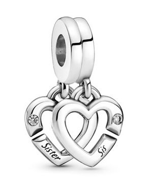 Pandora hopeinen sisarus sydänhela 799538C01