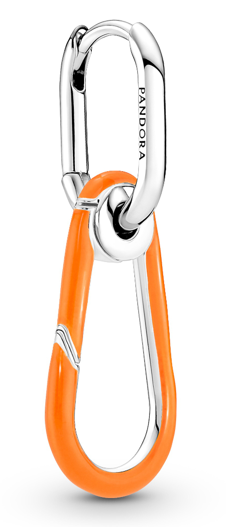 Pandora ME Bright Orange Hoop Link Earring 291982C01 - Keskisen Kello Oy