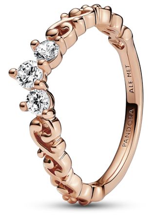 Pandora Ring Stackable Regal Swirl Tiara 14k rose gold-plated sormus 182232C01