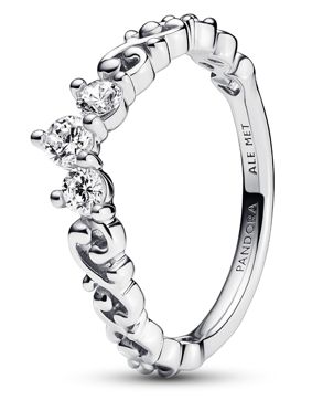 Pandora hopeinen tiara sormus 192232C01