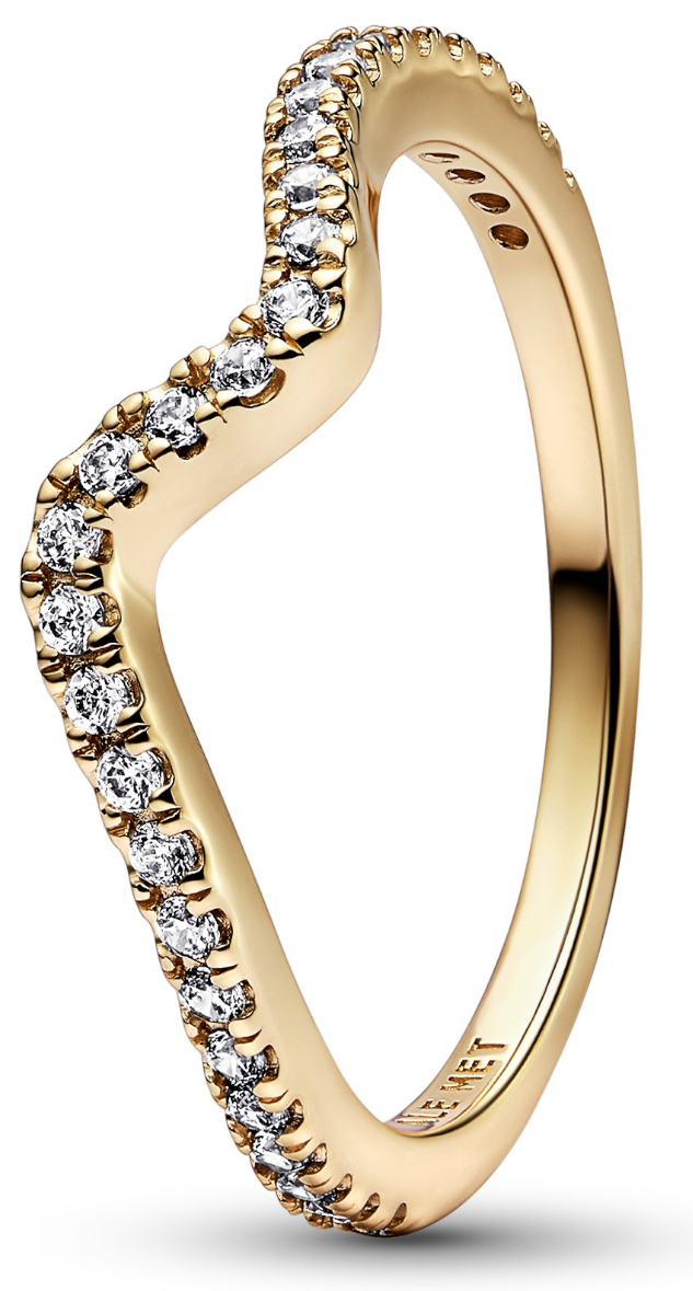 Pandora Timeless kullattu aaltomainen zirkonia sormus 162539C01