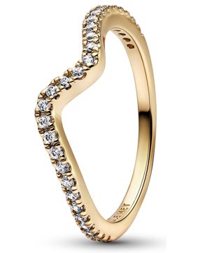 Pandora Timeless kullattu aaltomainen zirkonia sormus 162539C01