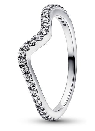 Pandora Timeless Ring Stackable Sparkling Wave Ring Sterling silver sormus 192539C01