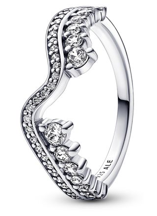 192539c01 Pandora Timeless Ring Stackable Sparkling Wave Ring Sterling silver ...
