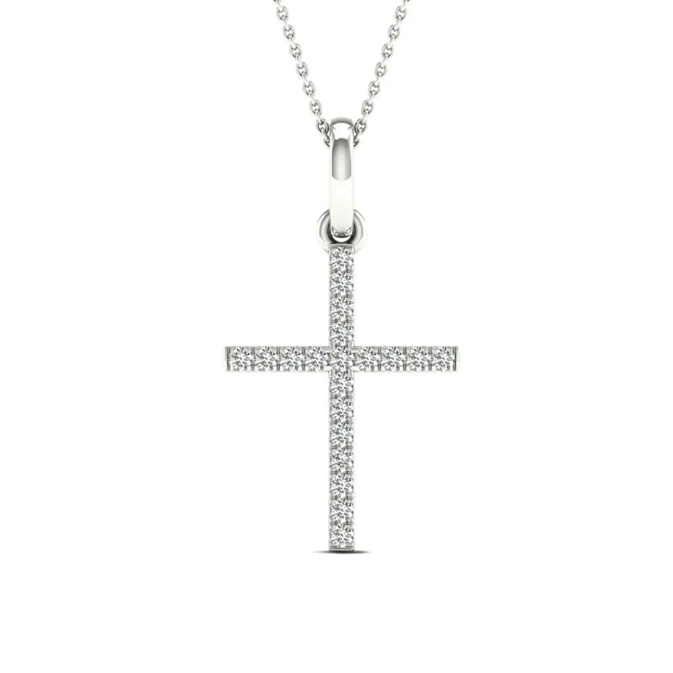 Lykken Elegance timanttiristi valkokulta 0,1 ct