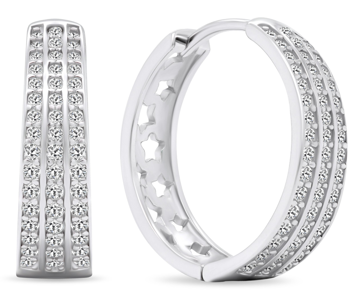 Lykka Casuals kolmiriviset Eternity hopeakorvakorvarenkaat 