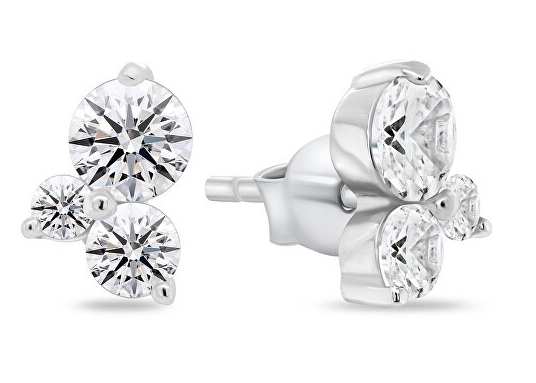 Lykka Casuals Three-stone hopeakorvakorut 