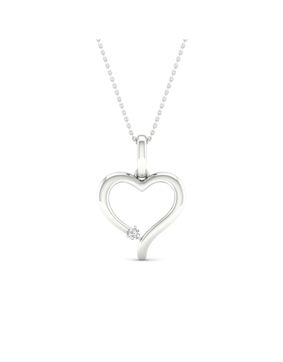Lykken Elegance valkokultainen sydän timanttiriipus 16,9 mm