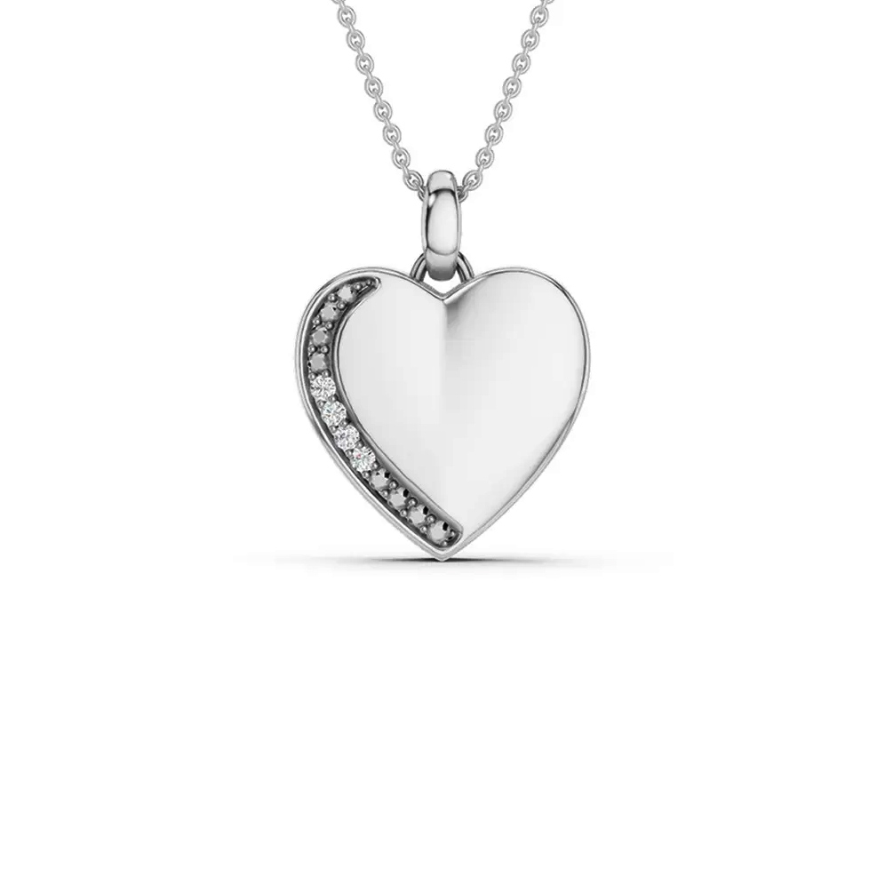 Lykken Elegance sydän timanttiriipus valkokulta 0,012 ct
