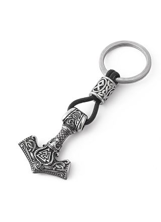 Lykka Viking Thors hammer Valknut and runes teräsavaimenperä