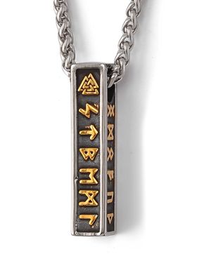 Lykka Viking runes gold teräskaulakoru 60 cm
